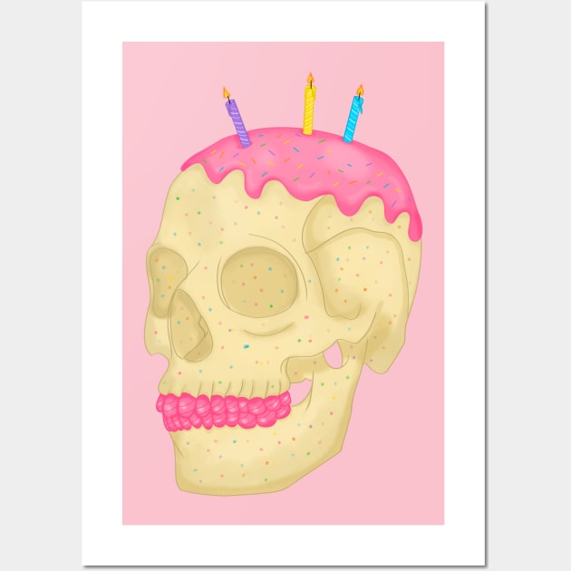 Confetti Cake Skull Wall Art by Jupiter_sloth